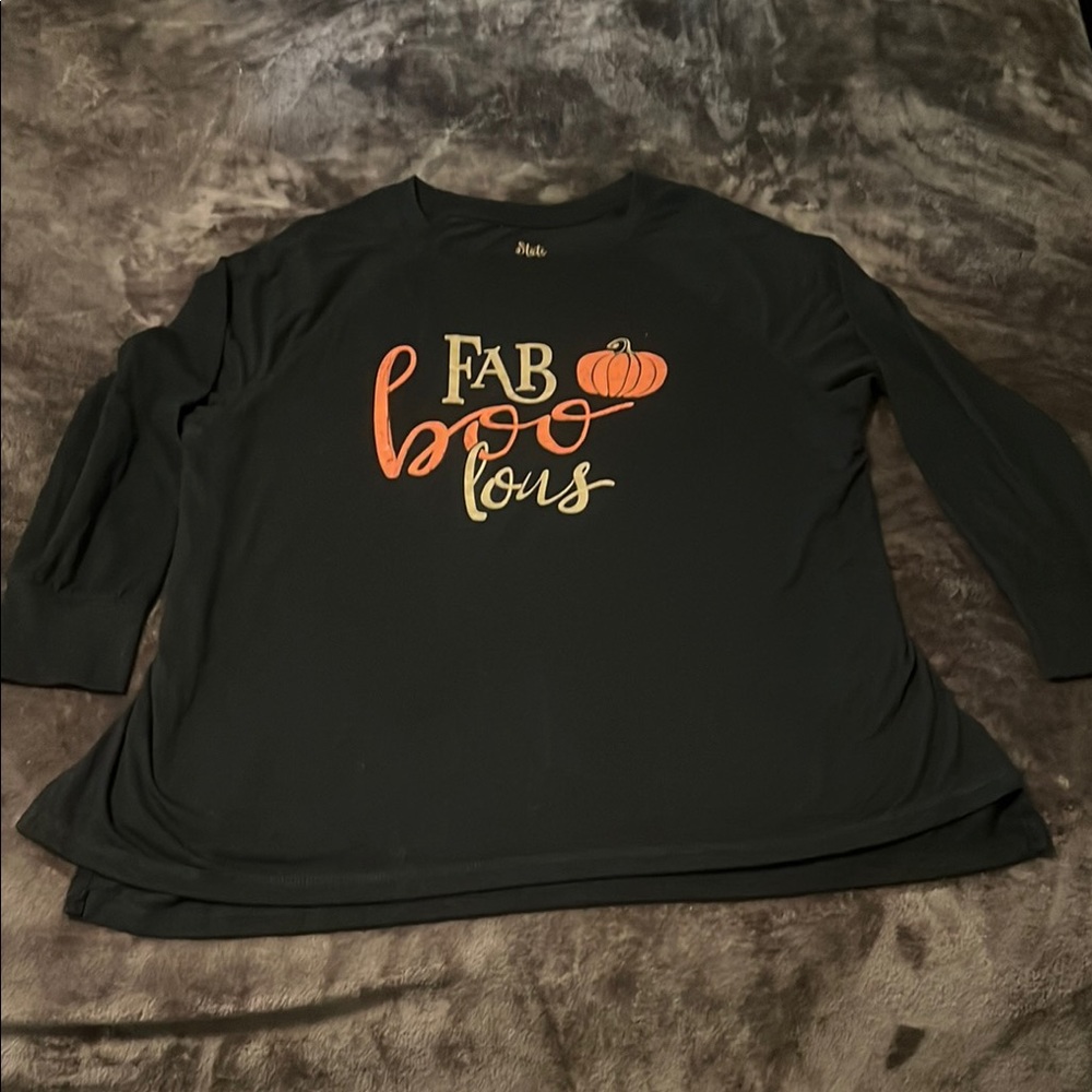 State of Mind Black and Orange 'Faboolous' Kids Long Sleeve Tee